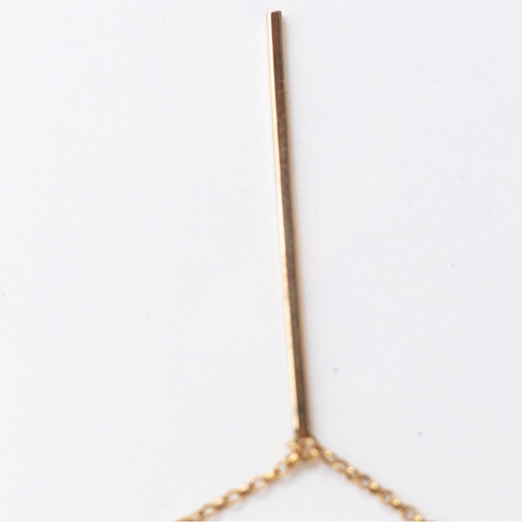 Minimalist dainty double layer drop necklace by Silver Style in yellow gold tone - Picture 9 of 15